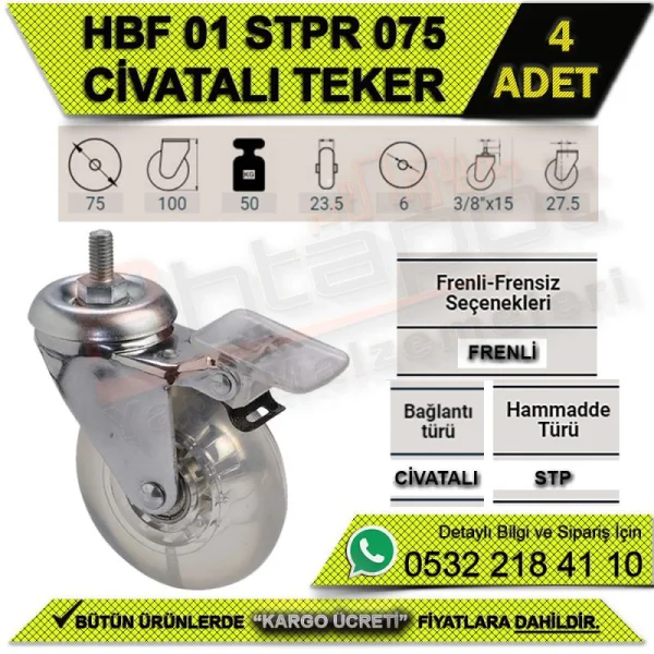 عجلة تحمل الفرامل HBF 01 STPR 075 (4 قطع) - العجلات عجلة تحمل الفرامل HBF 01 STPR 075 (4 قطع) | العجلات