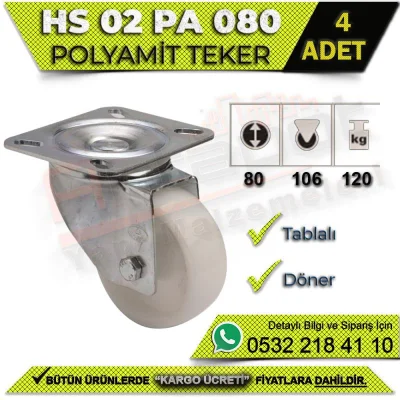 HS 02 PA 080 Tablalı Döner Teker (4 ADET)