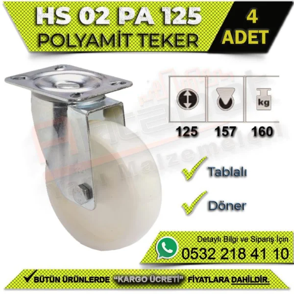 HS 02 PA 125 Table Swivel Wheel (4 PCS) - Wheels HS 02 PA 125 Table Swivel Wheel (4 PCS) | Wheels