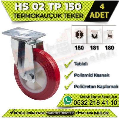 HS 02 TP 150 Tablalı Termo Kauçuk Teker (4 ADET)