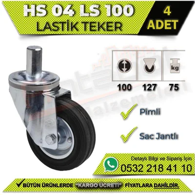 HS 04 LS 100 Pimli Sac Jantlı Lastik Teker (4 ADET)