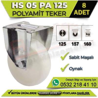HS 05 PA 125 Sabit Maşalı Teker (8 ADET)