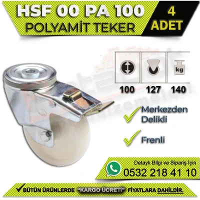 عجلة مركزية مثقبة مع فرامل HSF 00 PA 100 (4 قطع)
