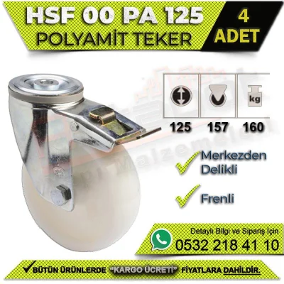 عجلة مركزية مثقبة مع فرامل HSF 00 PA 125 (4 قطع)