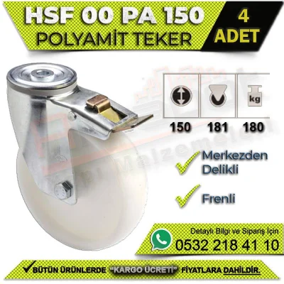 عجلة مركزية مثقبة مع فرامل HSF 00 PA 150 (4 قطع)