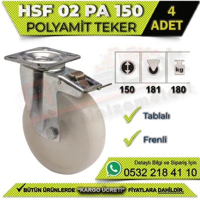 عجلة لوحة HSF 02 PA 150 مع فرامل (4 قطع)