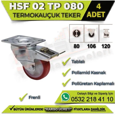 HSF 02 TP 080 Tablalı Termo Kauçuk Teker (4 ADET)