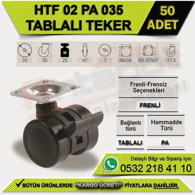 HTF 02 PA 035 TABLALI FRENLİ TEKER (50 ADET)
