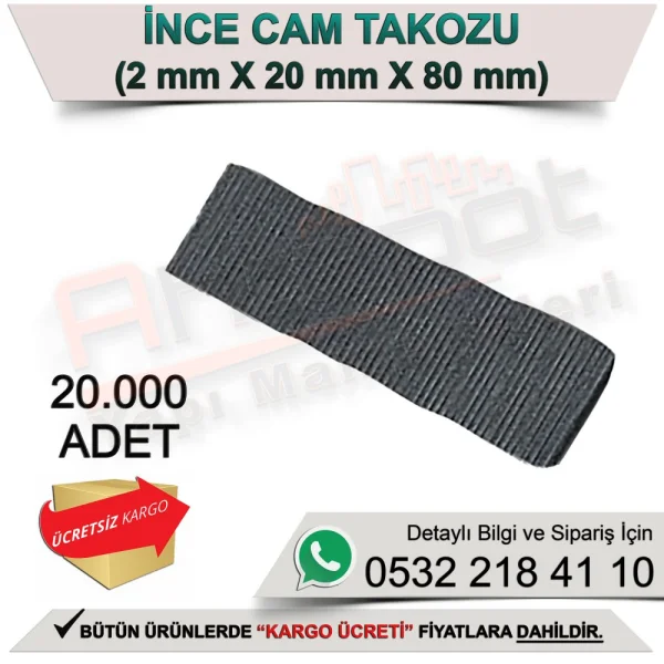 İnce Cam Takozu 2mm X 20mm X 80mm (20000 Adet) - Cam Balkon Ürünleri İnce Cam Takozu 2mm X 20mm X 80mm (20000 Adet) | Cam Balkon Ürünleri