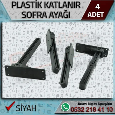 Katlanır Yer Sofrası Ayağı – Siyah (4 Adet)