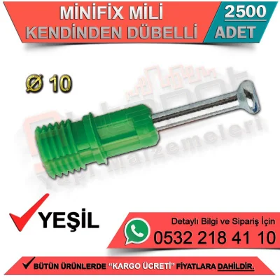 Self Doweling Minifix Shaft Ø10 Nickel (2500 Pieces)