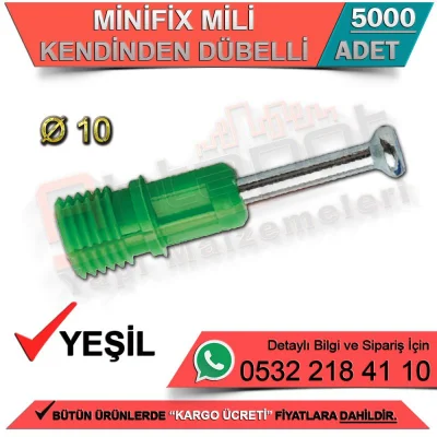 Self Doweling Minifix Shaft Ø10 Nickel (5000 Pieces)