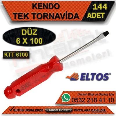 مفك براغي فردي كندو Ktt6100 6×100 مسطح (144 قطعة)