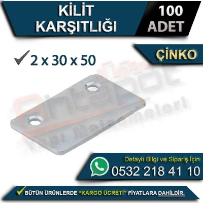 Kilit Karşılığı 2x30x50 (100 Adet)