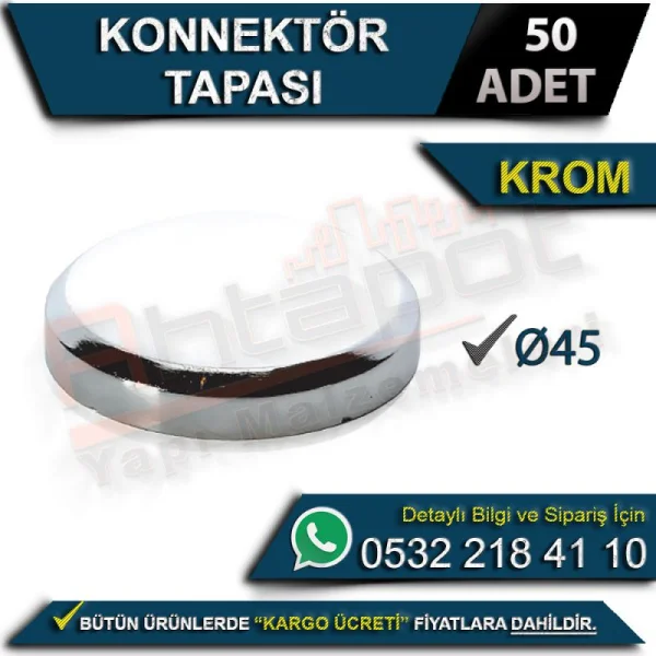 Konnektör Tapası Ø45 Krom (50 Adet) - Hırdavat Çeşitleri Konnektör Tapası Ø45 Krom (50 Adet) | Hırdavat Çeşitleri