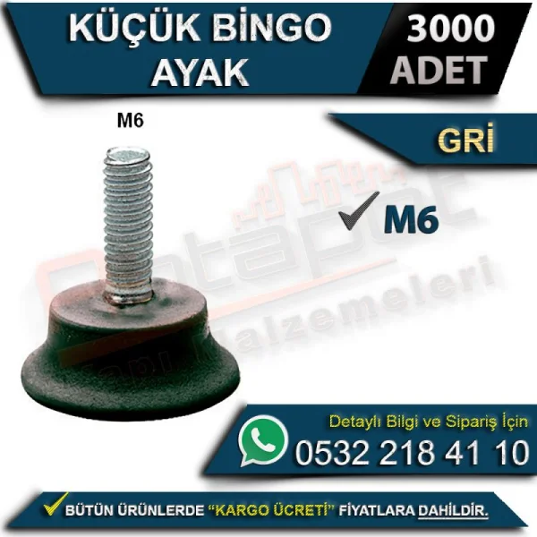 Küçük Bingo Ayak M6 Gri (3000 Adet) - Bingo Ayak Küçük Bingo Ayak M6 Gri (3000 Adet) | Bingo Ayak