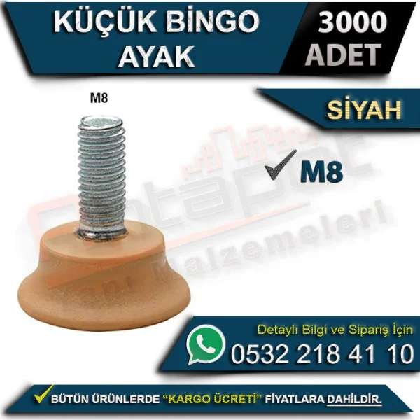 Küçük Bingo Ayak M8 Siyah (3000 Adet) - Bingo Ayak Küçük Bingo Ayak M8 Siyah (3000 Adet) | Bingo Ayak