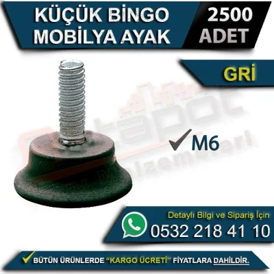 أرجل أثاث بينجو صغيرة M6 رمادي (2500 قطعة)