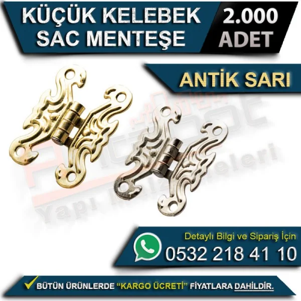 Small Sheet Metal Butterfly Hinge Antique Yellow (2000 Pieces) - Hinge Small Sheet Metal Butterfly Hinge Antique Yellow (2000 Pieces) | Hinges