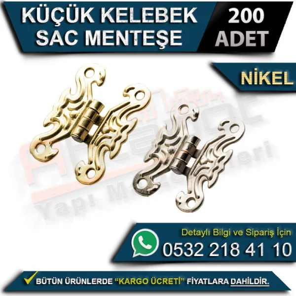 Small Sheet Butterfly Hinge Nickel (200 Pieces) - Hinges Small Sheet Butterfly Hinge Nickel (200 Pieces) | Hinges