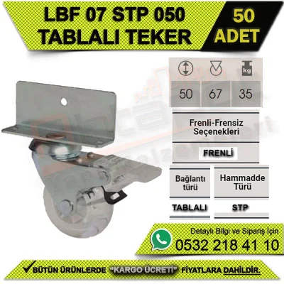 LBF 07 STP 050 TABLALI FRENLİ MOBİLYA TEKERİ (50 ADET)