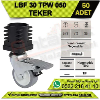 LBF 30 TPW 050 BÜRO TİPİ FRENLİ TEKER (50 ADET)