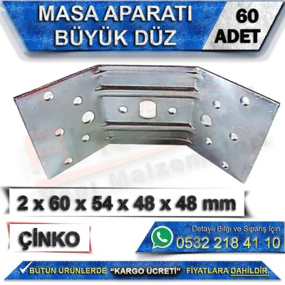 Large Flat Metal Table Apparatus 2x60x54x48x48 mm (60 Pieces)