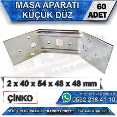 Masa Aparatı Küçük Düz 2x40x54x48x48 mm (60 Adet)