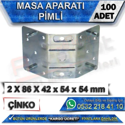 Table Bracket with Pin 2X86X42x54x54 mm (100 Pieces)