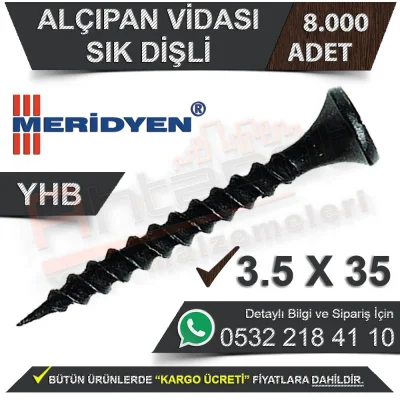 Meridyen Drywall Screw Fine Thread 3.5X35 (8,000 Pieces)