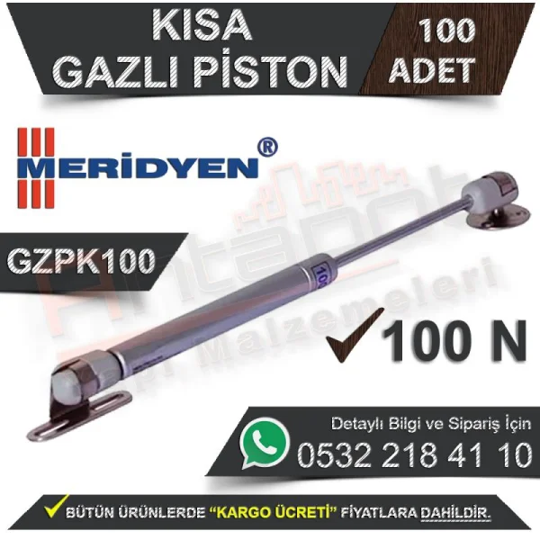 Meridyen Short Gas Piston Gzpk100 (100 Pieces) - Screw Types Meridyen Short Gas Piston Gzpk100 (100 Pieces) | Screw Types