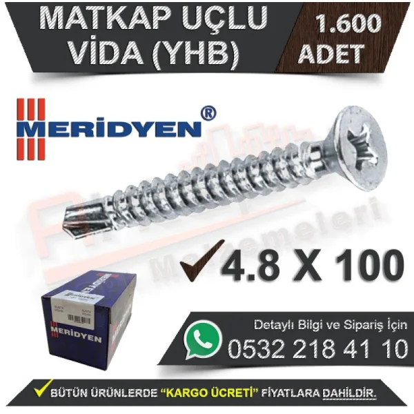 Meridian Drill Bit Screw Yhb 4,8X100 (1,600 Pieces) - Screw Types Meridian Drill Bit Screw Yhb 4,8X100 (1,600 Pieces) | Screw Types