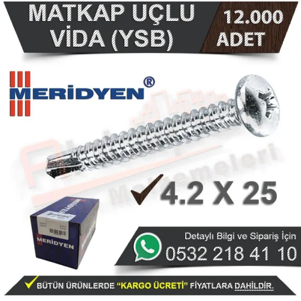 Meridian Drill Bit Screw Ysb 4,2X25 (12,000 Pieces) - Screw Types Meridian Drill Bit Screw Ysb 4,2X25 (12,000 Pieces) | Screw Types