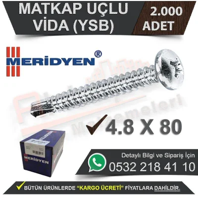 Meridian Drill Bit Screw Ysb 4,8X80 (2,000 Pieces)