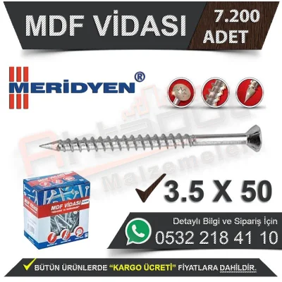 Meridyen MDF Screw 3,5X50 (7.200 Pieces)