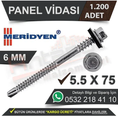 Meridian Panel Screw 6 Mm 5,5X75 (1,200 Pieces)