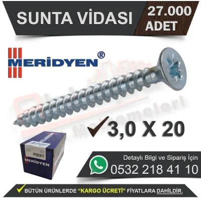 Meridyen Sunta Vidası 3.0X20 (27.000 Adet)