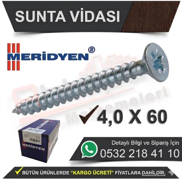 Meridyen Sunta Vidası 4.0X60 (5.000 Adet)