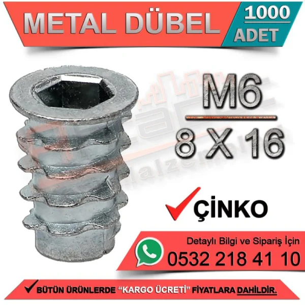 Metal Dowel M6 / 8x16 Zinc (1000 Pieces) - Hardware Varieties Metal Dowel M6 / 8x16 Zinc (1000 Pieces) | Hardware Varieties