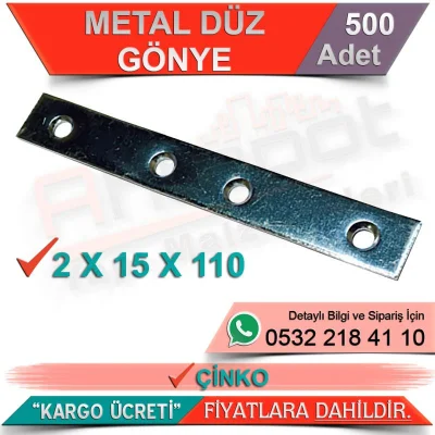 Metal Flat Miter 2x15x110 Zinc (500 Pieces)
