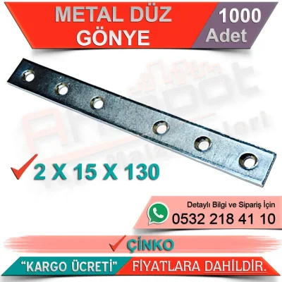 Metal Düz Gönye 2x15x130 Çinko (1000 Adet)