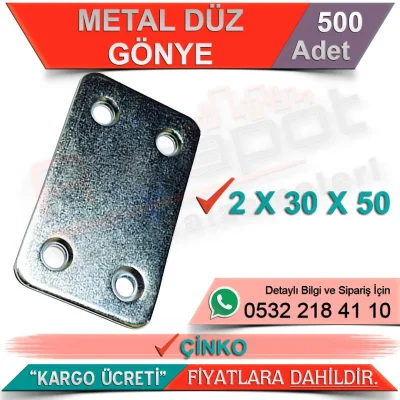 Metal Flat Miter 2x30x50 Zinc (500 Pieces)