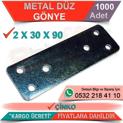 Metal Düz Gönye 2x30x90 Çinko (1000 Adet)