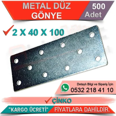 Metal Düz Gönye 2x40x100 Çinko (500 Adet)