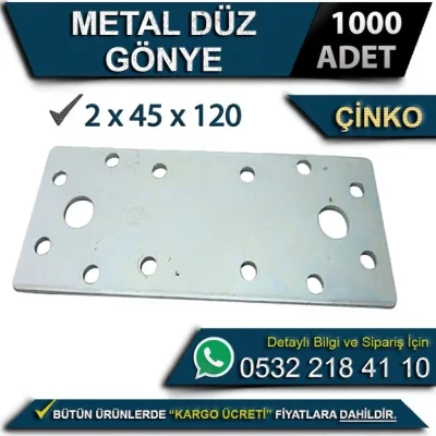 Metal Düz Gönye 2x45x120 Çinko (1000 Adet)