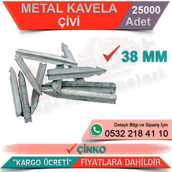 Metal Pipe 38 Mm Nails Zinc (25000 Pieces) - Hardware Varieties Metal Pipe 38 Mm Nails Zinc (25000 Pieces) | Hardware Varieties