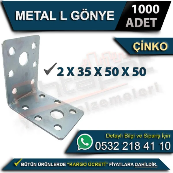 Metal L Miter 2x35x50x50 Zinc (1000 Pieces) - Metal L Brackets Metal L Miter 2x35x50x50 Zinc (1000 Pieces) | Metal L Brackets