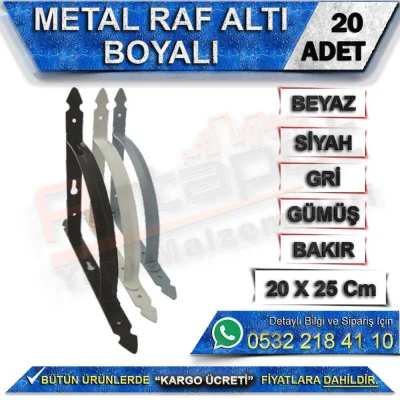 Metal Raf Altı Boyalı Beyaz (20 Adet)