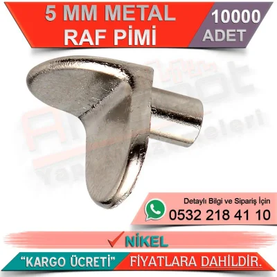 Metal Shelf Pin 5 Mm Nickel (10000 Pieces)