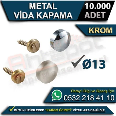 Metal Screw Cover Ø13 Chrome (10,000 Pieces)